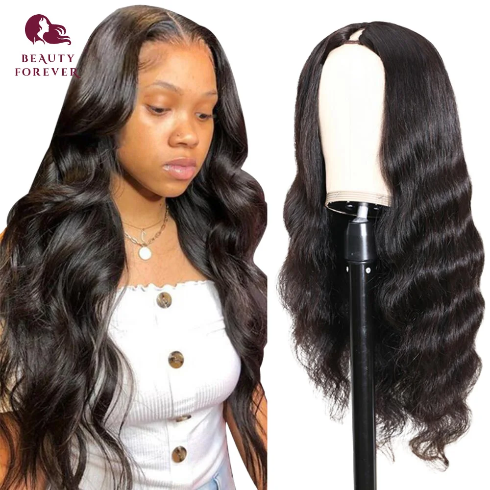 

Body Wave U Part Wigs Natural Brazilian Thin Part Wig Beauty Forever Virgin Human Hair Wigs Middle Flawless V Part Wigs