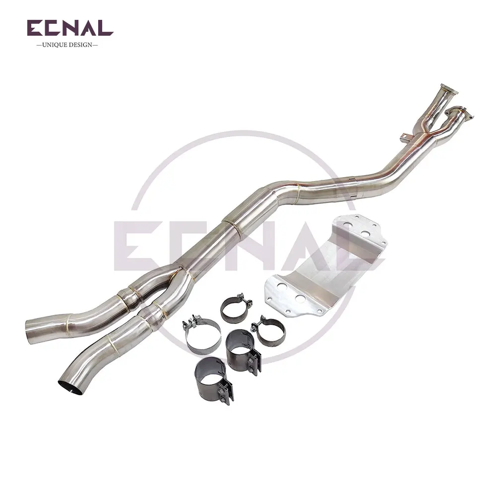 

Ecnal Exhaust Single Mid Pipe with Resonator 89mm/3.5inches High Quality SS304 Middle-pipe for BMW G80 M3 G82 M4 S58 3.0T