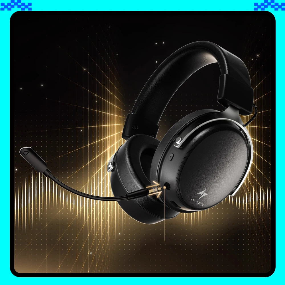 

ATK Neptune N9 Pro/N9 Ultra Наушники 4-режимная беспроводная гарнитура с низкой задержкой ENC 1500 мАч 53 мм Динамический драйвер Наушники Аксессуары для ПК