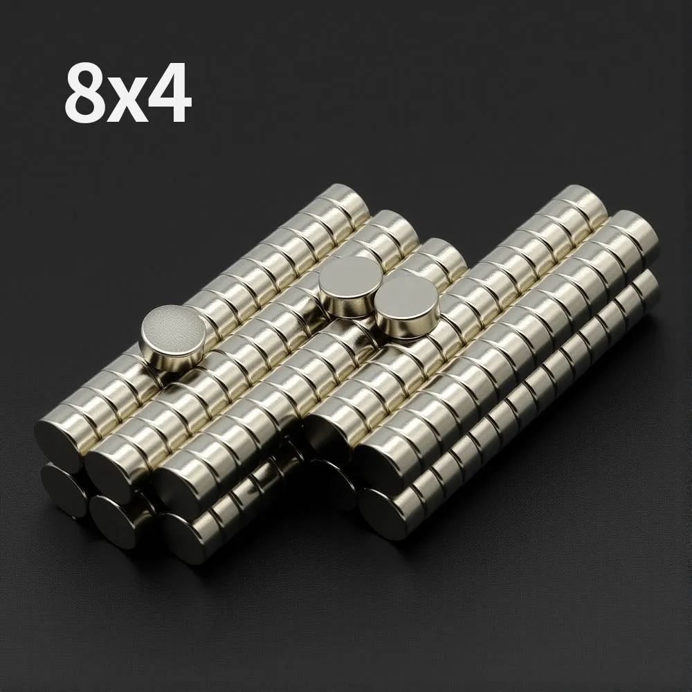 8x4mm Powerful Neodymium Magnet N35 NdfeB Permanent Magnetic imanes Round Super Strong Fridge Magnets DIY
