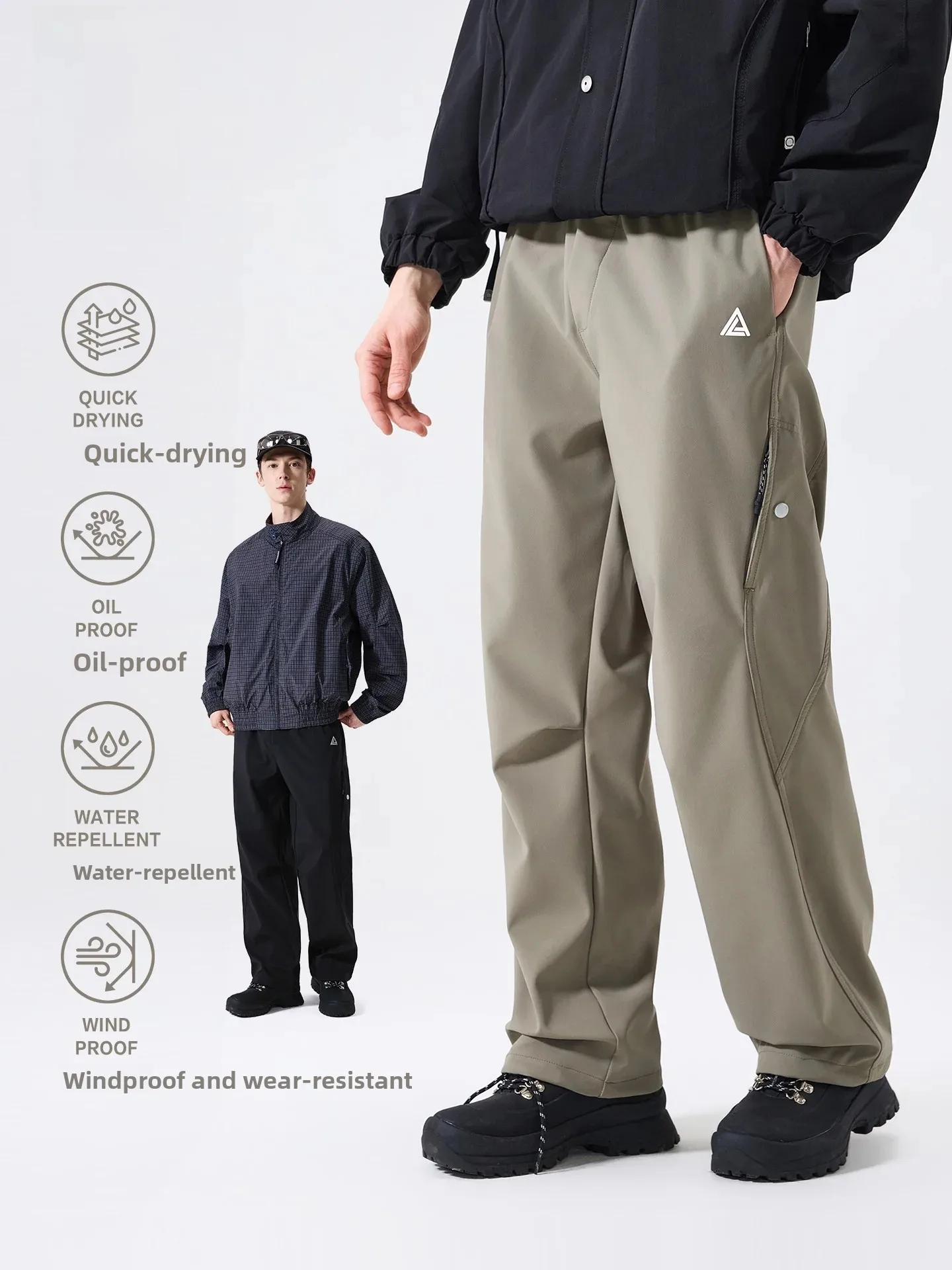 LAZY DAY Outdoor Three-Proof Hiking Trousers Men's Autumn Winter Wear-Resistant Mountain Climbing Sports Straight Leg Workwear