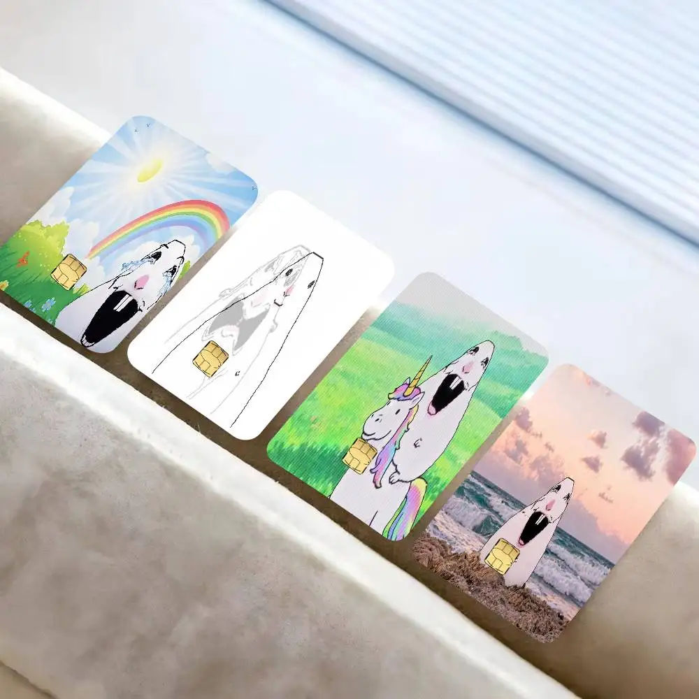 Creative Funny Hamster Meme  Diy Credit Debit Card Sticker Party Sticker Decoration Waterproof Small Chip Card Skin Sticker