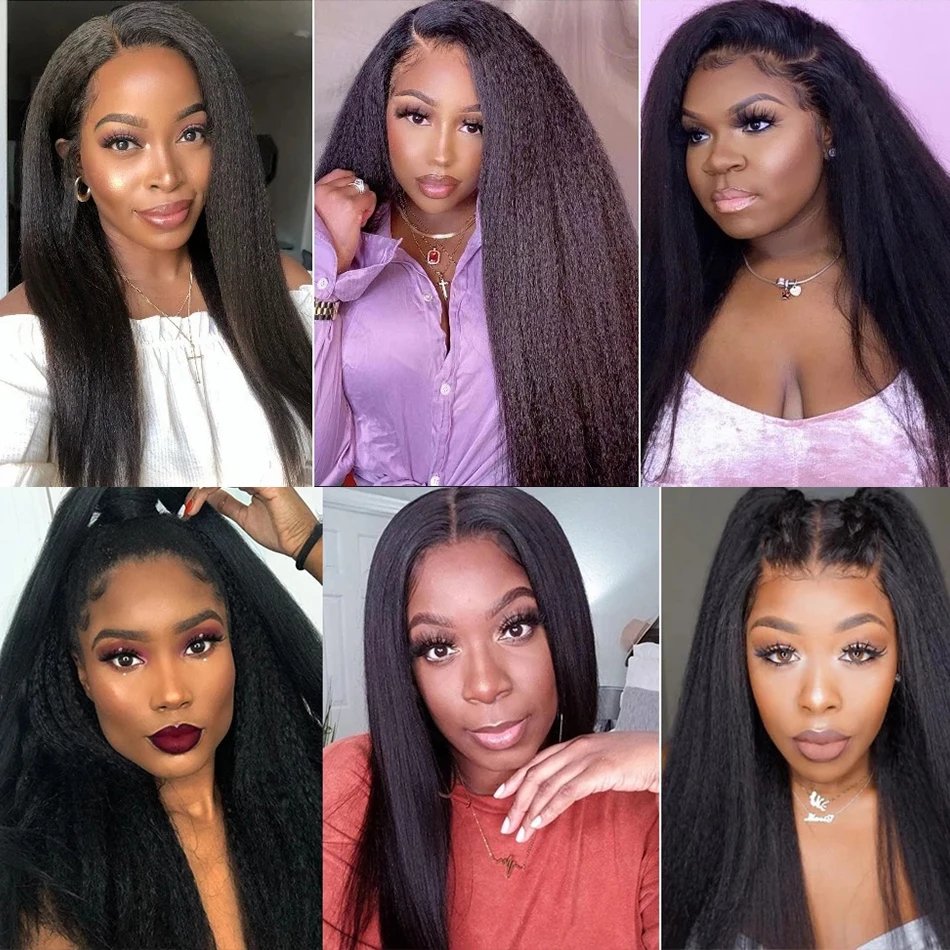 12A Raw Indian Hair Kinky Straight Bundles 100% Remy Human Hair Extensions Yaki Straight Hair Bundles for Black Women 1/3/4PCS