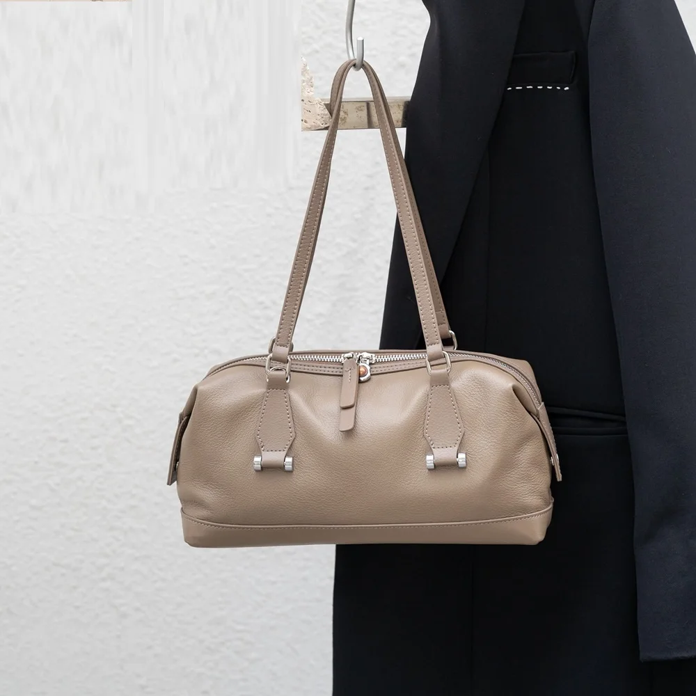 

Casual Cow Leather Tote Bag Solid Genuine Leather Handbag Women Fashion Ladies Shoulder or Crossbody Bags