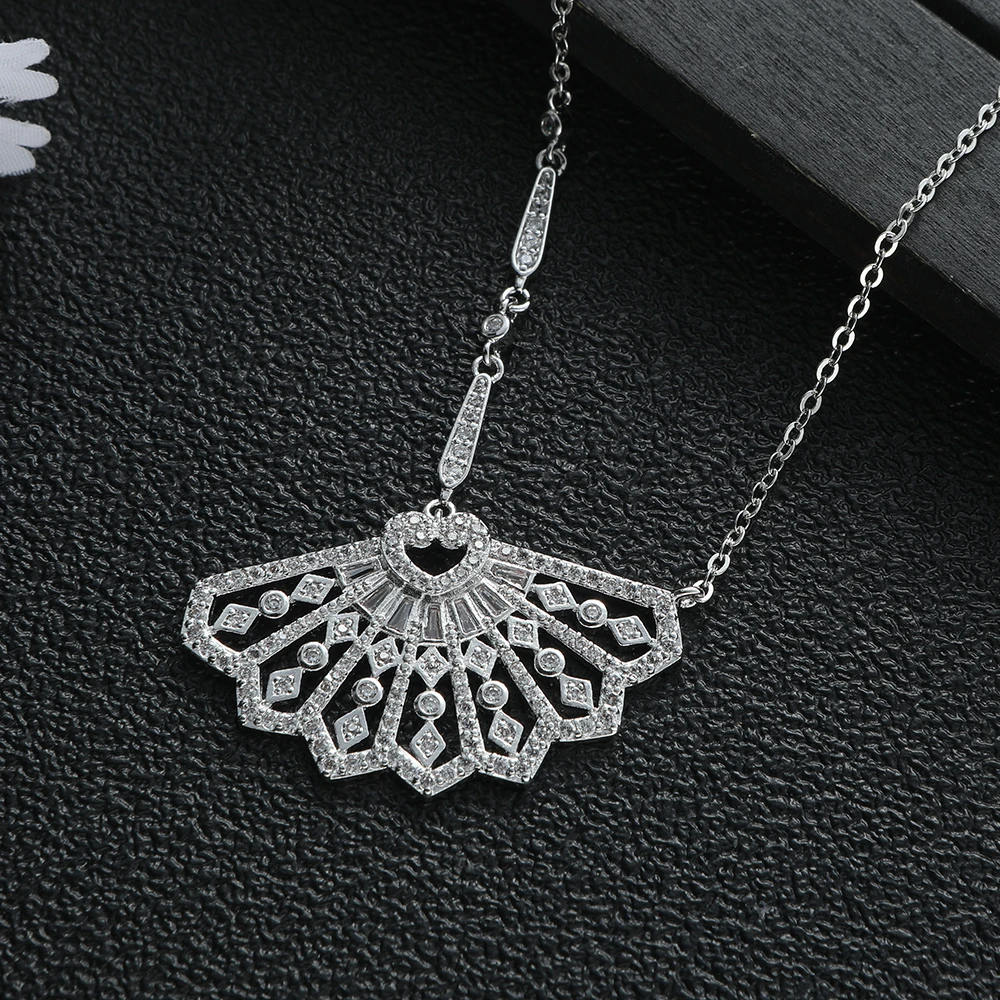 Colar em forma de leque geométrico oco para mulheres, Dubai Jewelry, presente de luxo, na moda, N167