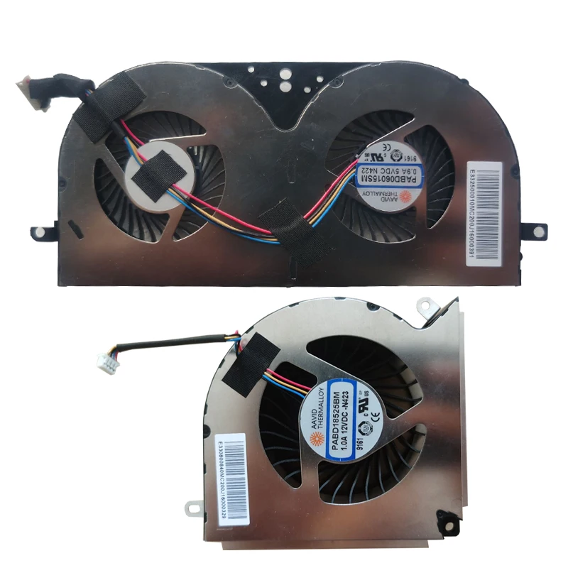 

Laptop Cooler Fan For MSI GT76 MS-17H1 PABD18525BM 1.0A 12VDC N423 4PIN / PABD06015SM 0.9A 5VDC N422 cooling fan