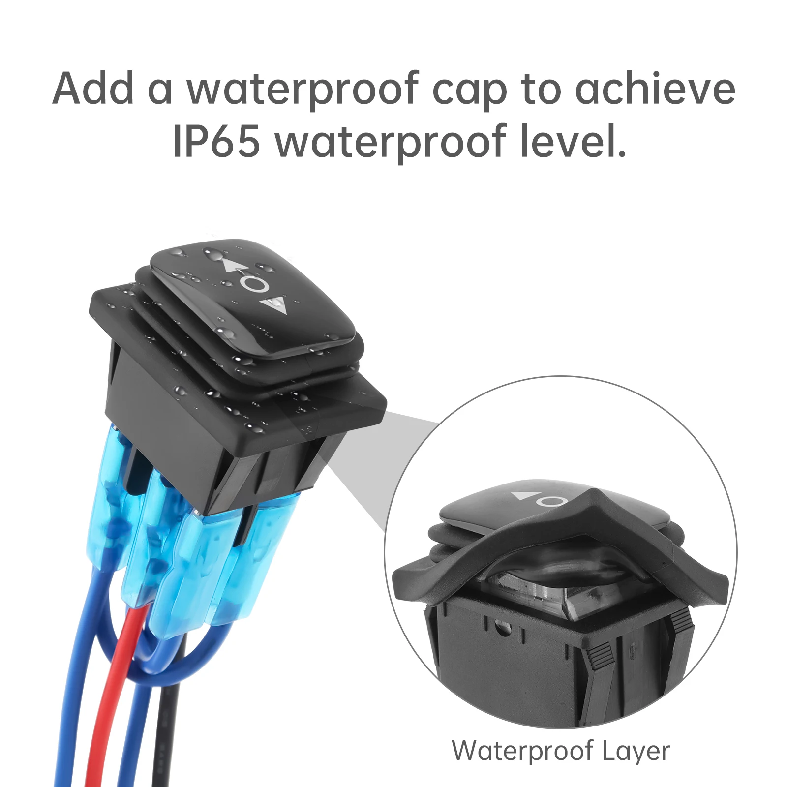 6 Pin 3 Position Rocker Switch ON Off Waterproof AC 110V 220V DC 12V 24V Self Resetting Motor Control Boat Toggle Switch