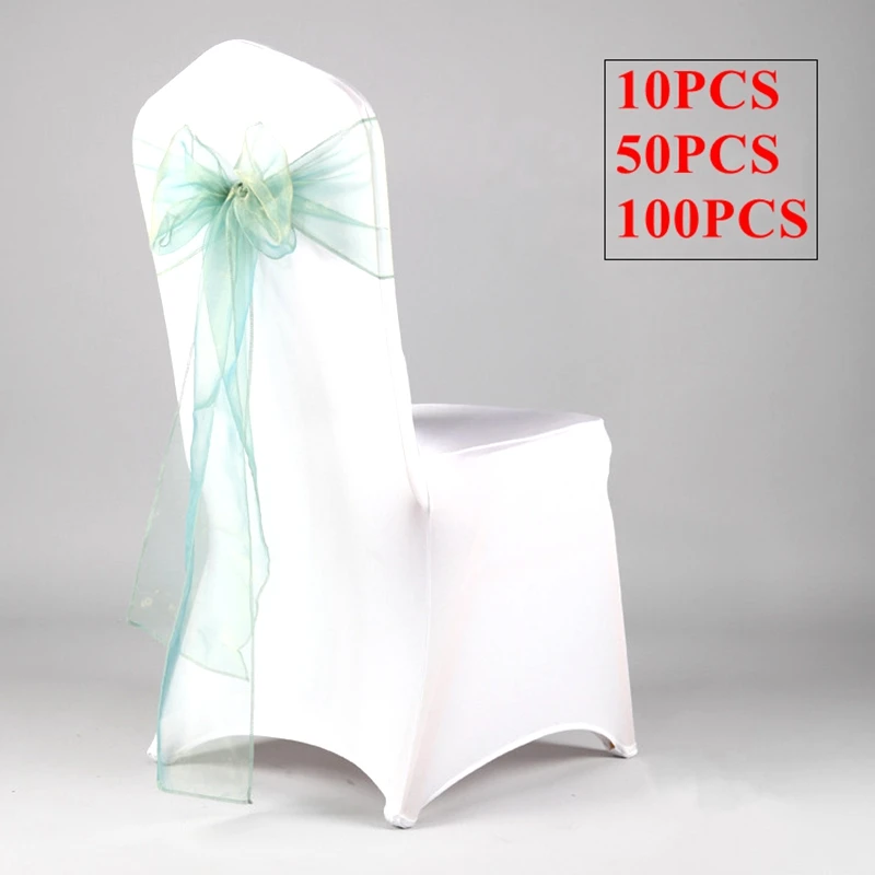 

30 Color Organza Chair Sashes Wedding Chair Cover Sash Tie Bow For Event Paty Christmas Dinner Decoration