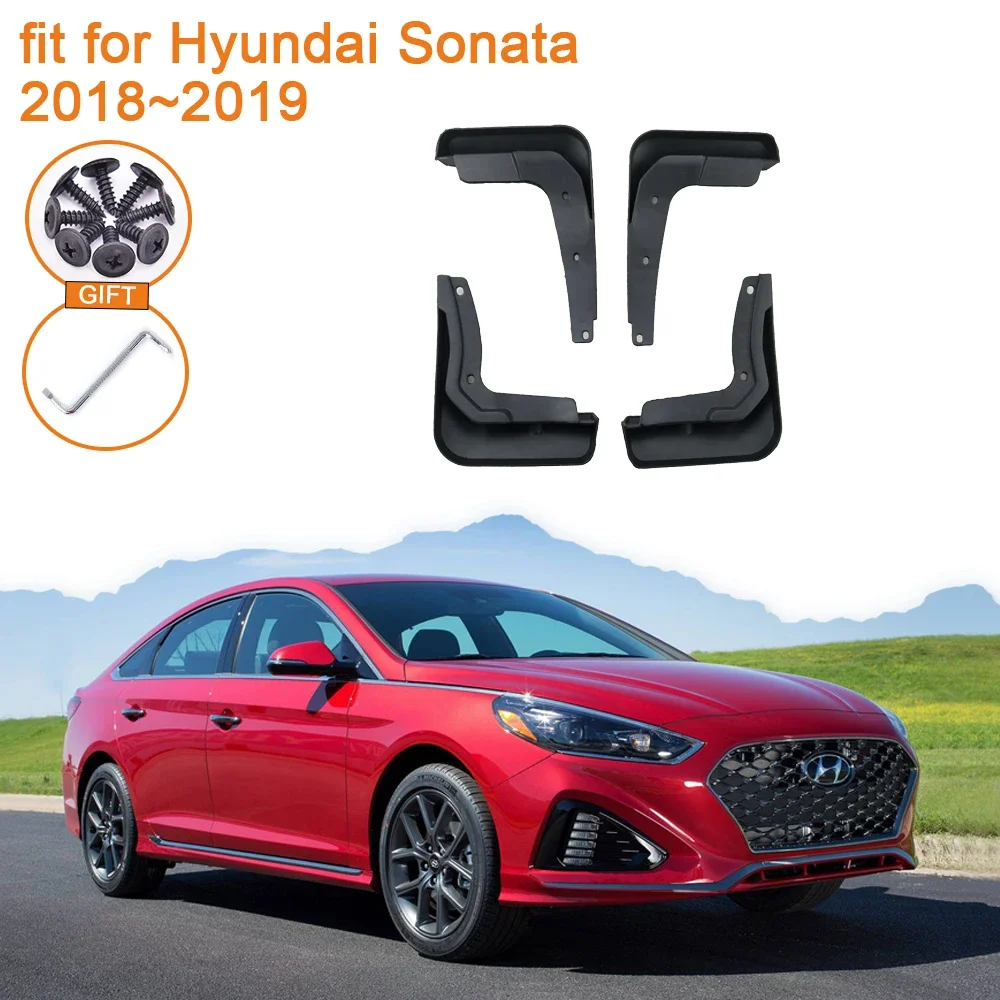 4Pcs for Hyundai Sonata 2018 2019 LF Accessories MudFlap Anti-splash Upguards Flap Mudguards Fender Front Rear Wheels Car Stying