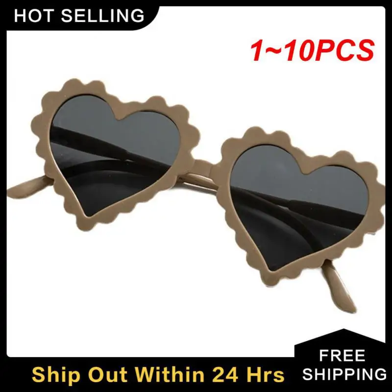 1~10PCS Love Sunglasses Concave Shape Lovely Outdoor Eyeglasses Sun Glasses Women Sunglasses Children Shades