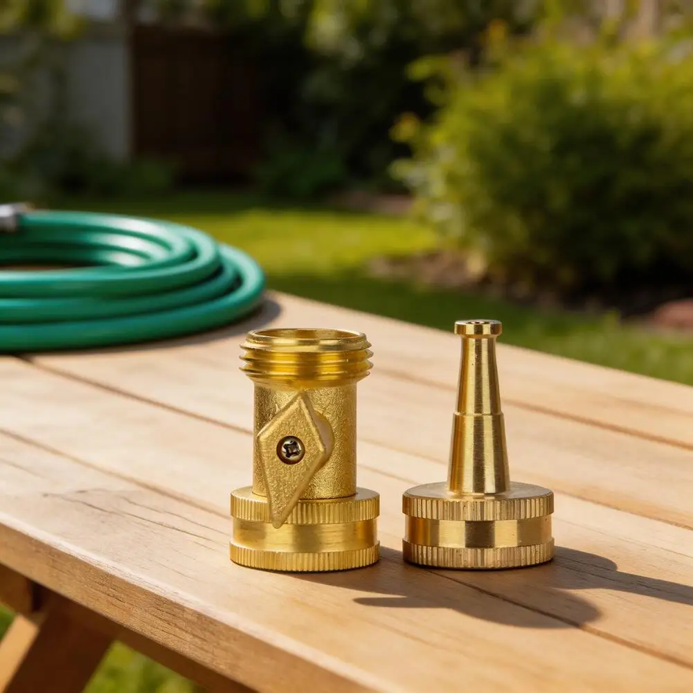 Adjustable Garden Nozzle Hose Sprayer 11*7*3.5cm Brass Garden Nozzle Solid Brass Construction For Watering Plants