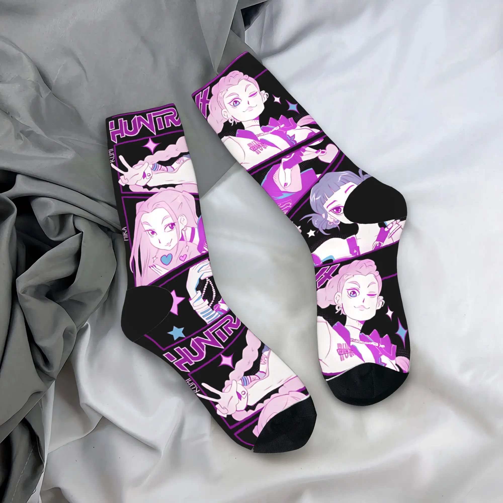 

Kpop Demon Hunters Huntrix носки для девочек чулки в стиле Харадзюку осенние противоскользящие мужские носки теплые мягкие дизайнерские носки для скейтборда