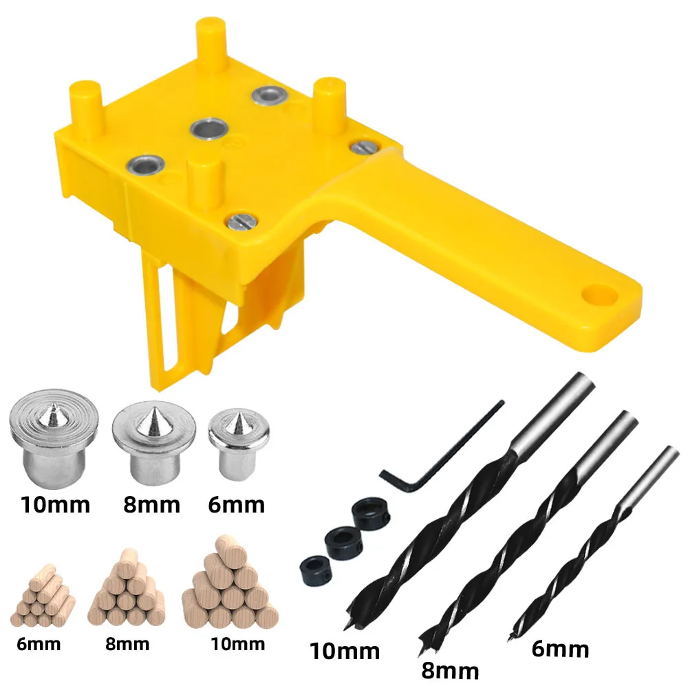 Woodworking straight hole puncher box ABS handheld wooden board connection drilling locator Woodworking DIY tool