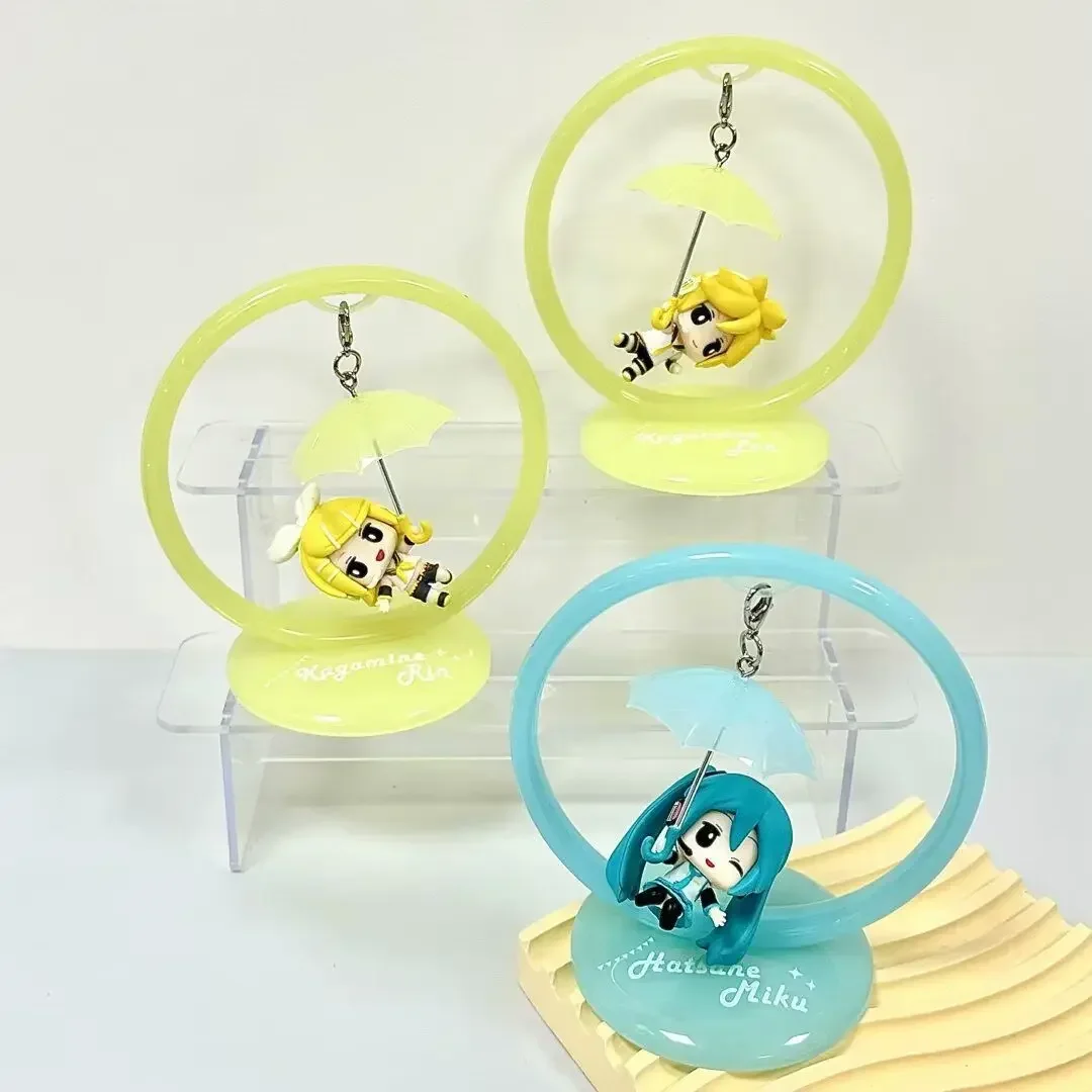 Nowa wersja Q 12CM Anime Hatsune Miku Parasol Piękna dziewczyna Seria PVC Figurka akcji Model Zabawki dla dzieci Lalka Ozdoby Fani Prezenty