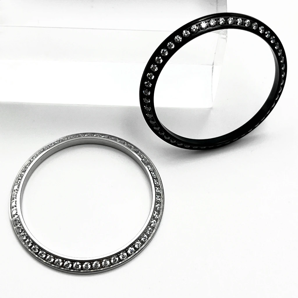 Watch Case Gemstone Outer Ring High Quality Stainless Steel Watch Bezel Fit 36mm/39mm Case Watch Accessories Parts