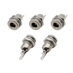 5Pcs DC-099 5.5 x 2.1mm DC Power Supply Jack Socket Threaded Metal Charging DC Socket Female Panel Mount Connector 5.5mm x 2.1mm