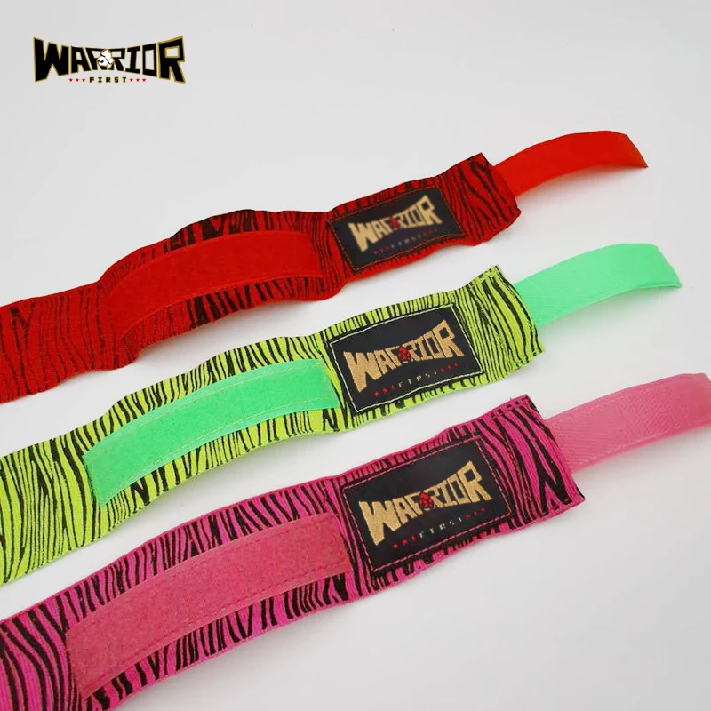 1 Pair 3M/5M Zebra Pattern Print Boxing Handwraps Sport Bandage Muay Thai Kickboxing Wraps Protect Belt Sports Fitness Strap