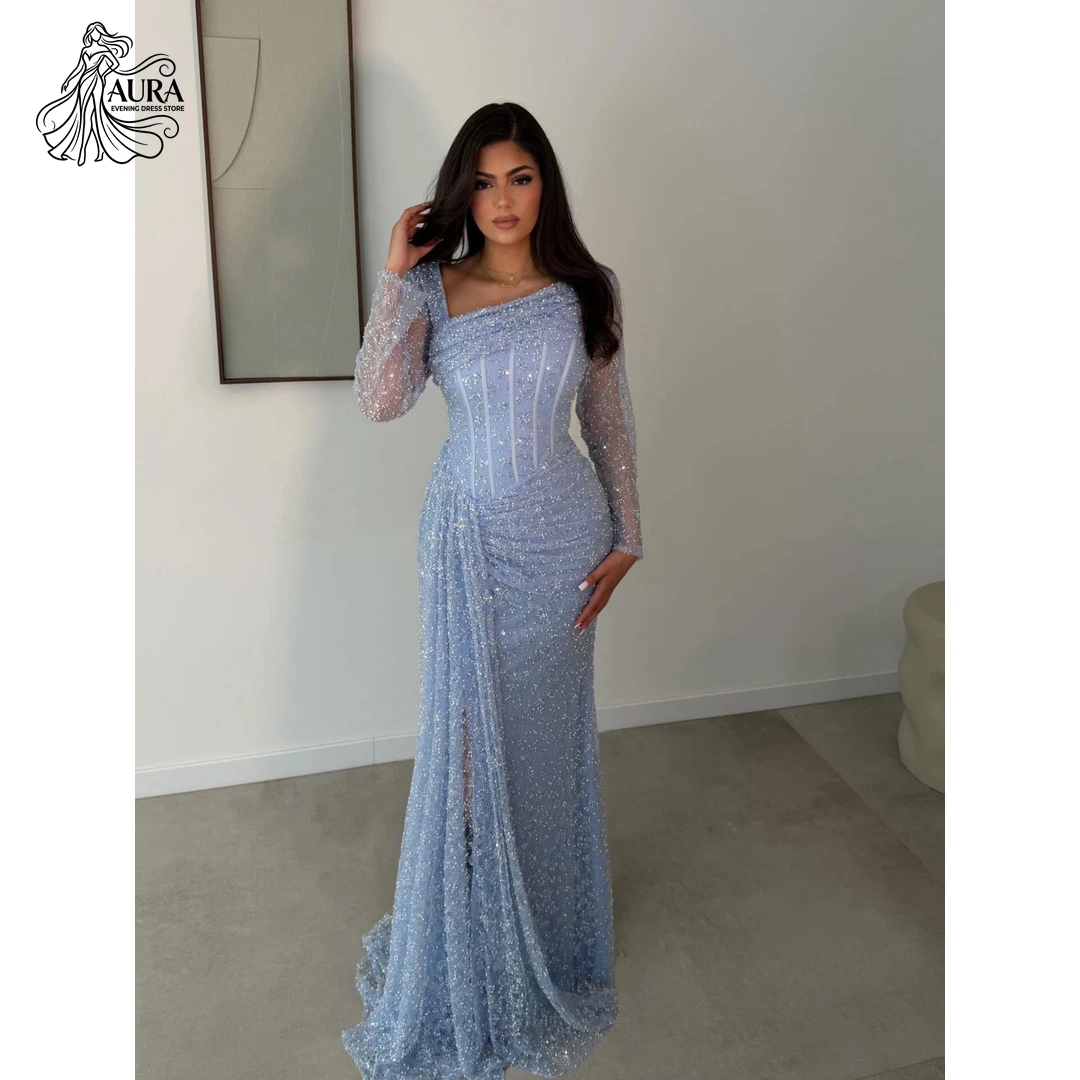 Aura Maßgeschneiderte Elegante Kleider für Gala-Partys Luxuriöse 2026 Spitzen-Stickerei Partykleid Damen Meerjungfrau-Rock Ballkleider