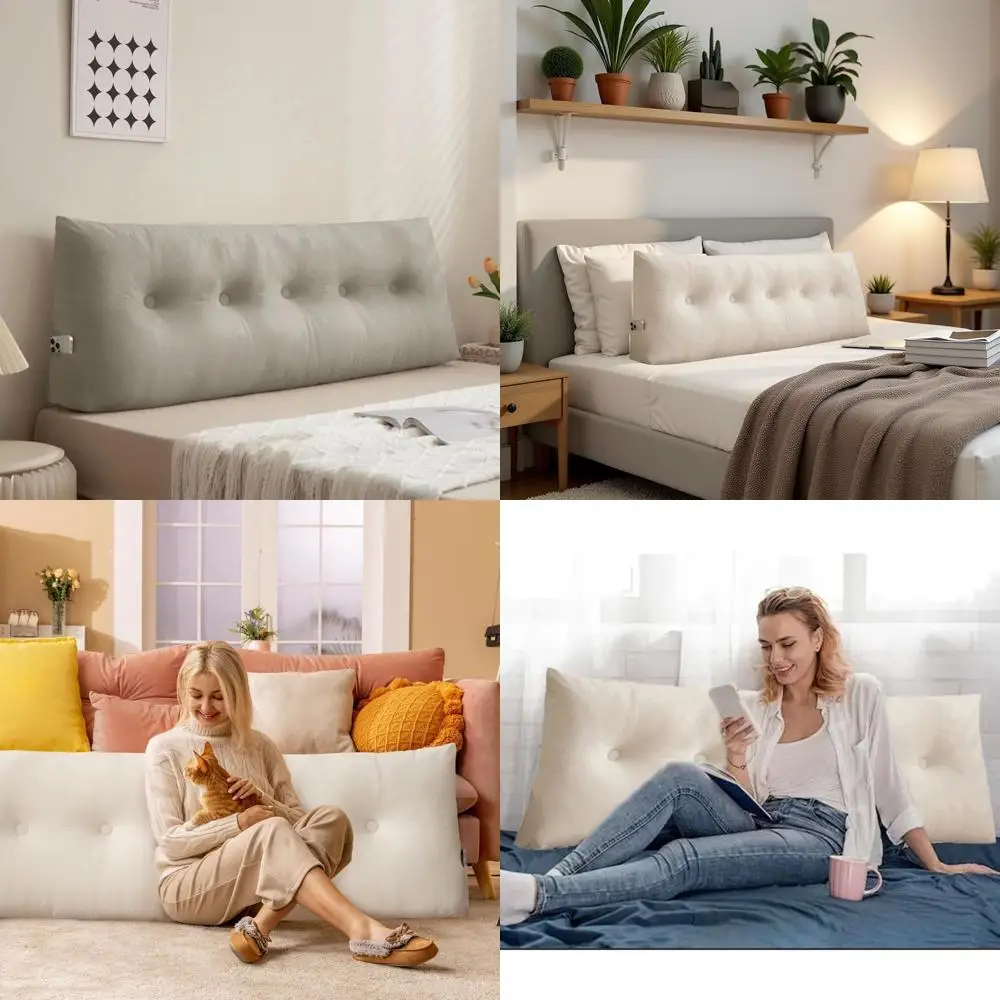 

Light Grey Twin XL Wedge Pillow Headboard for Dorms, Daybeds, and Bunk Beds - Ideal for Sitting Comfort