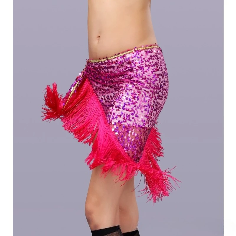 customized bellydance belt waist chain Indian dance accessories sequins tassels performance hip scarve triangular scarves skirts