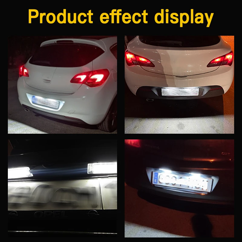 2PCS Rear OEM LED License Plate Light Bulbs For Opel Corsa C 2001-2006 D 2006-2011 E 2014-2019 Astra H 2004-2010 K 2015-2021 - view 6