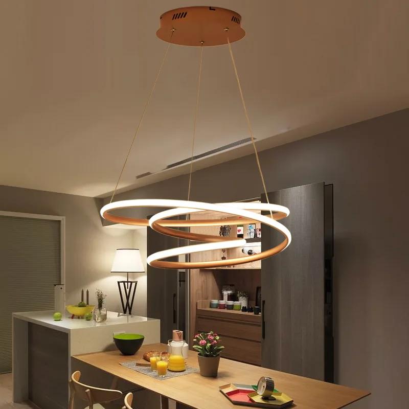 TYLA Nordic Pendant Lamps Luxury LED Vintage Creative Rings for Home Bedroom Dining Room Chandelier Light