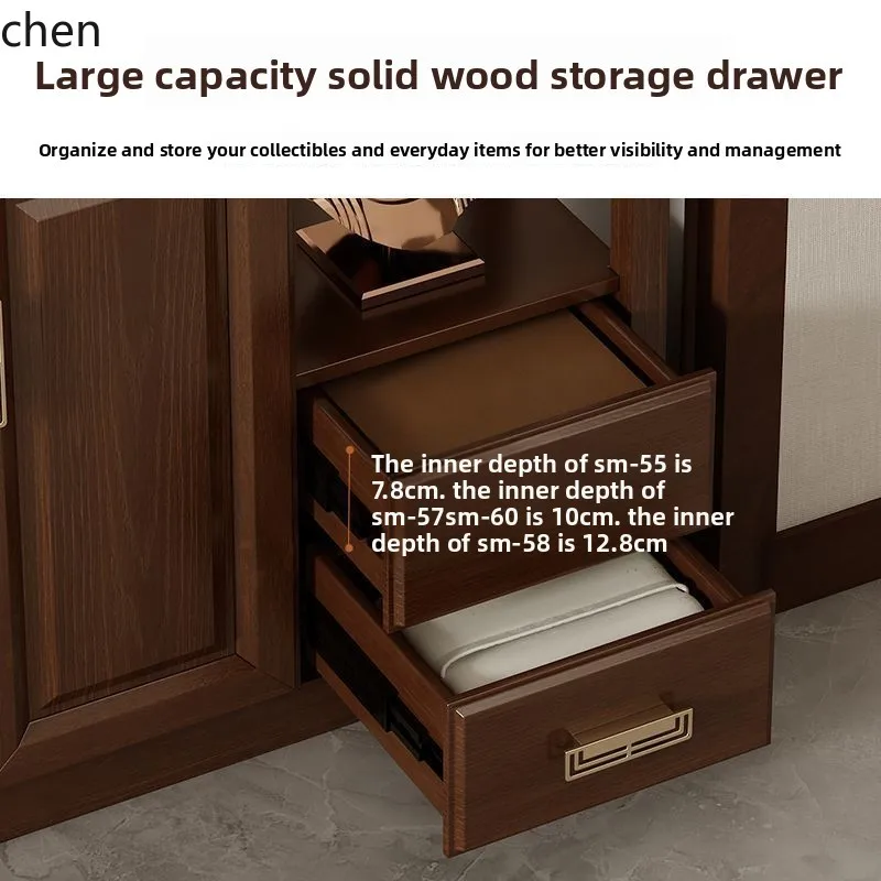 YFY  Entrance Cabinet Solid Wood Partition Hall Cabinet Screen Shoe Cabinet Integrated