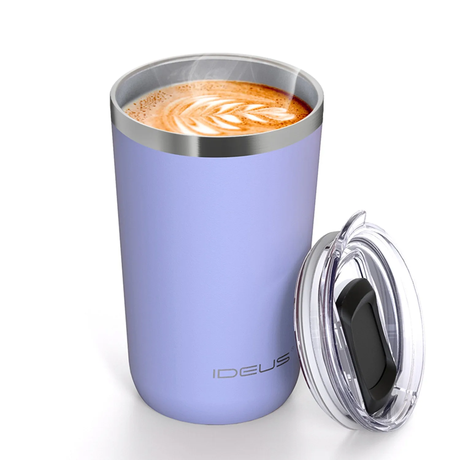 

IDEUS, double-layer stainless steel travel coffee cup with splash-proof sliding lid, 591ML, suitable for home and office use