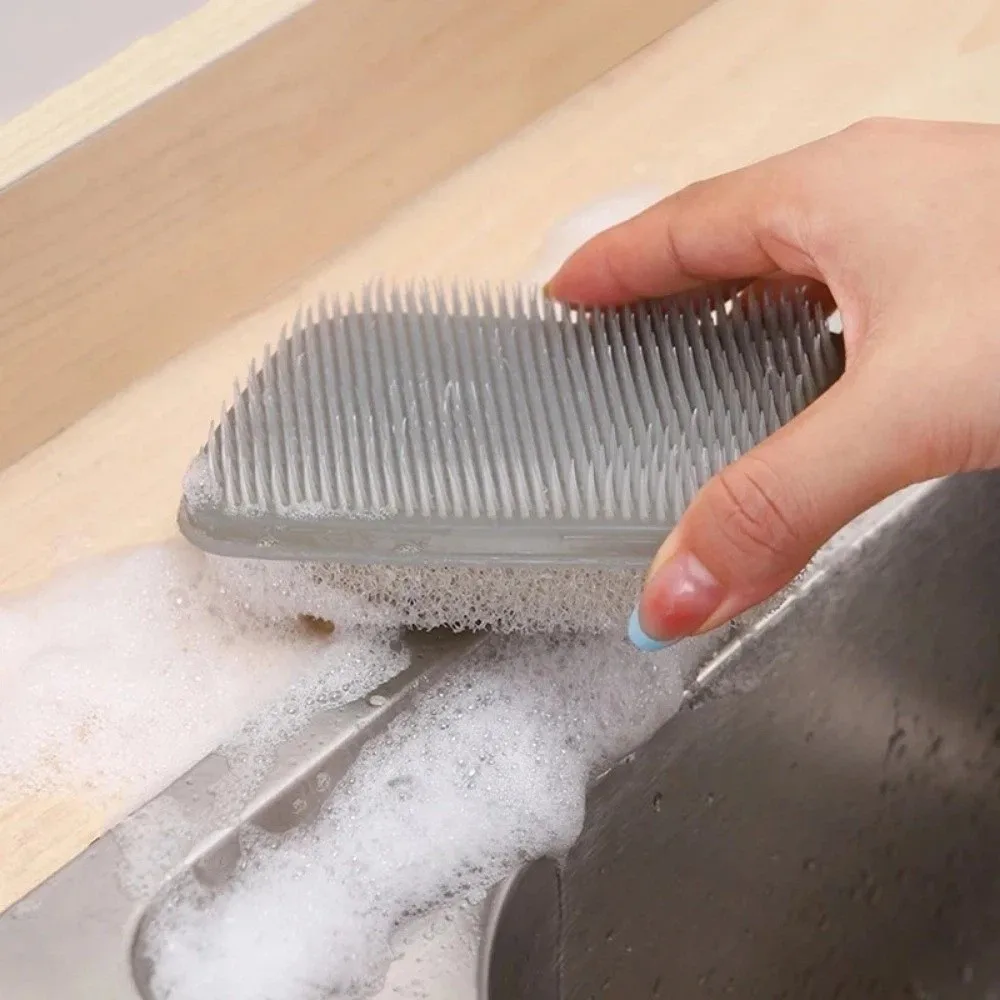 Kitchen Fruit and Vegetable Brush Multifunctional Bendable Design Cleaning Brush Plastic Flexible Kitchen Scrubber