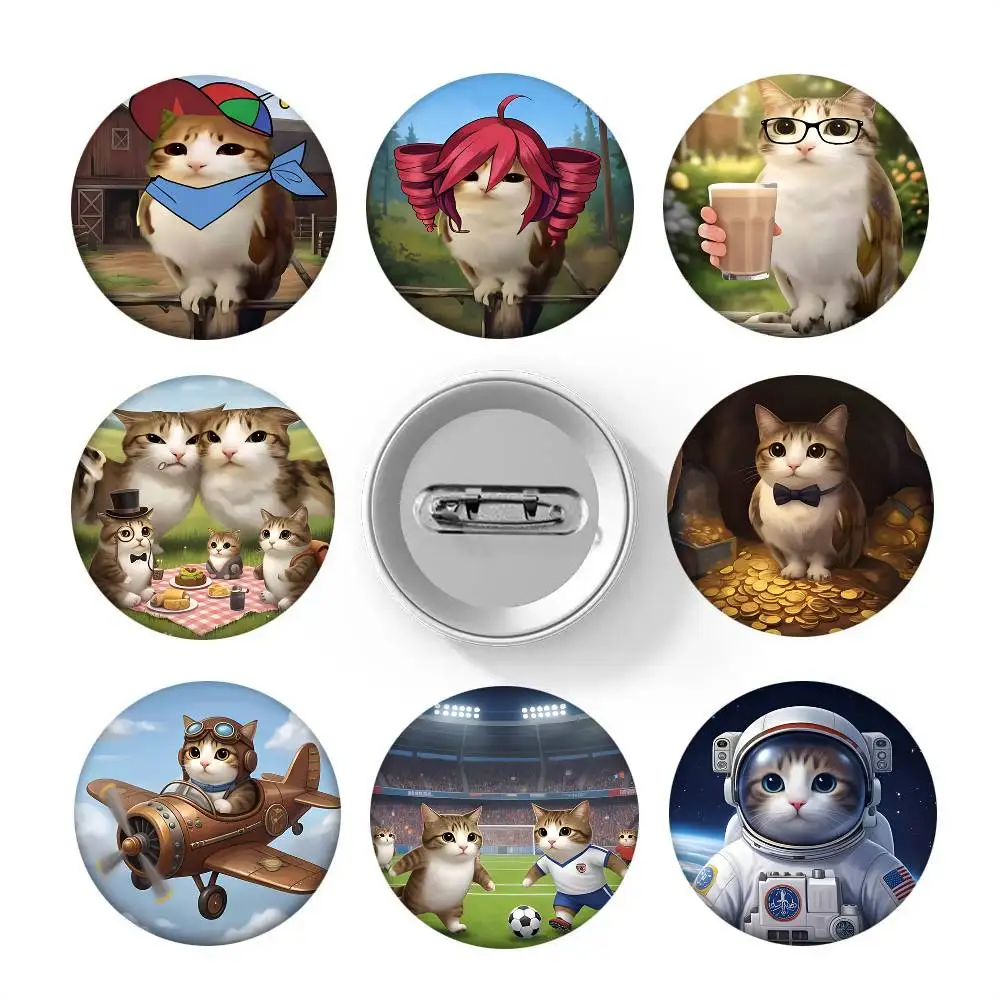 Niedliches Katzen-Emoji Rundes Abzeichen Kreative Brosche Kleidung Rucksack Accessoires Anstecknadel
