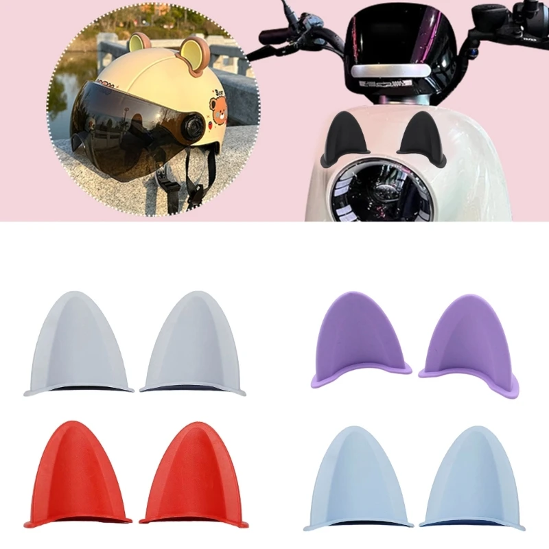 1 Pair Helmets Accessories Motorcycle Helmets Decoration Motorbike Helmets Decor Adhesive Ear Sticker Helmets Stickers