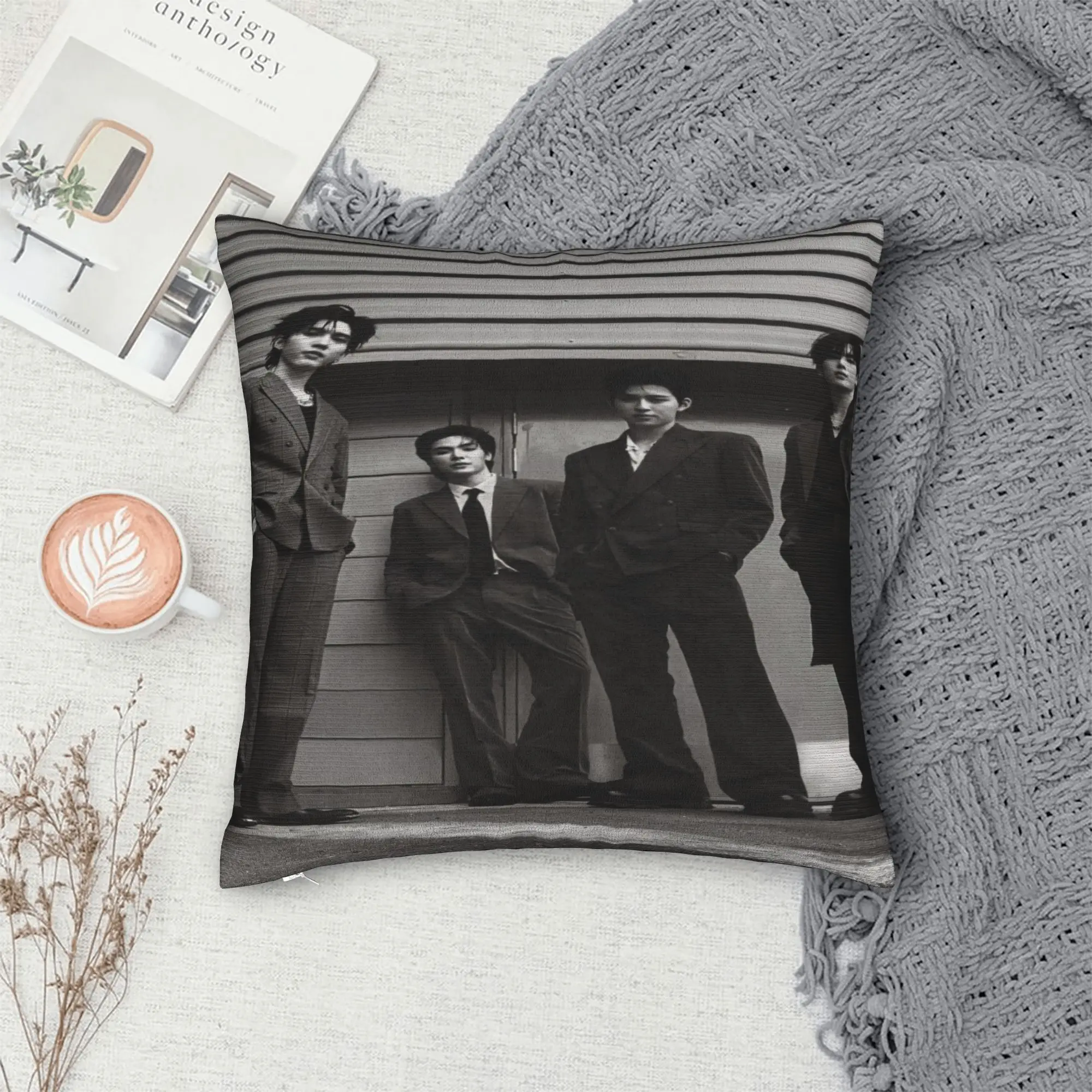 JASP.ER Group Pillow Cover  Square Cushion Cover Vintage Pillow Case For Sofa Couch Bed Living Room