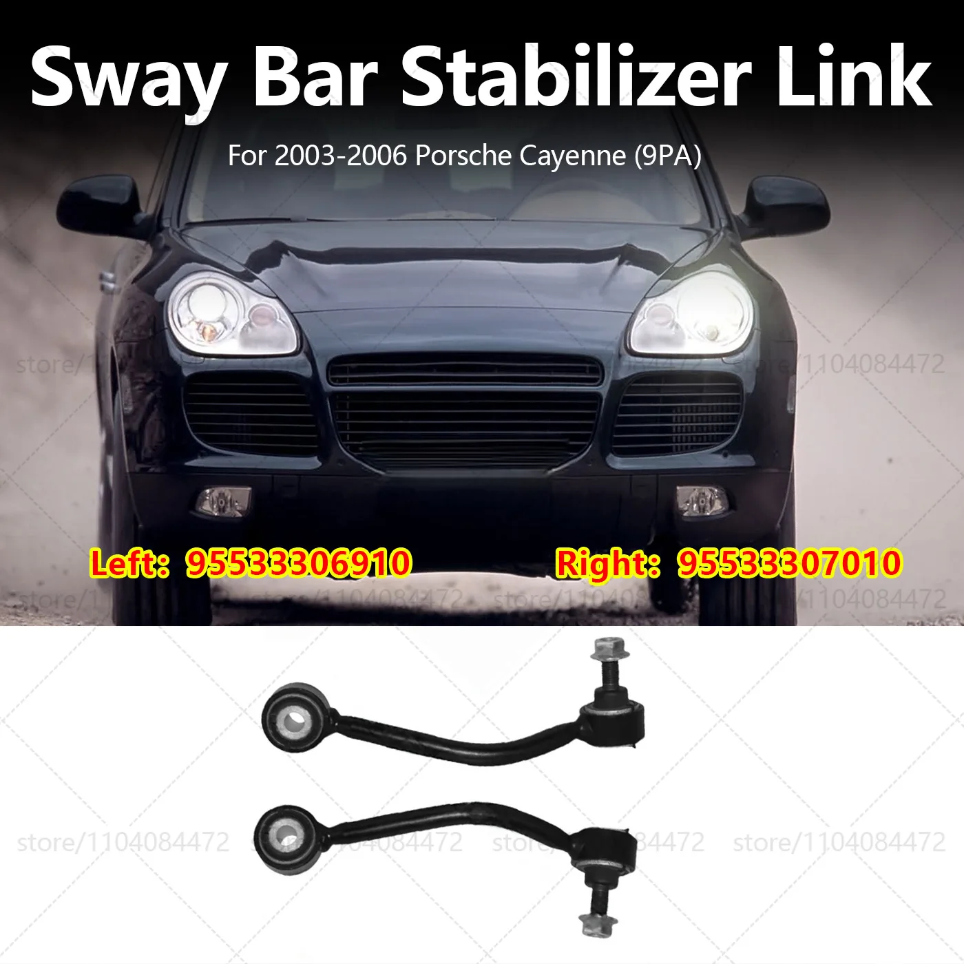 

For Porsche 2003-2006 Cayenne 9PA Rear Axle Sway Bar End Stabilizer Link Ball Joint OEM 95533306910 95533307010