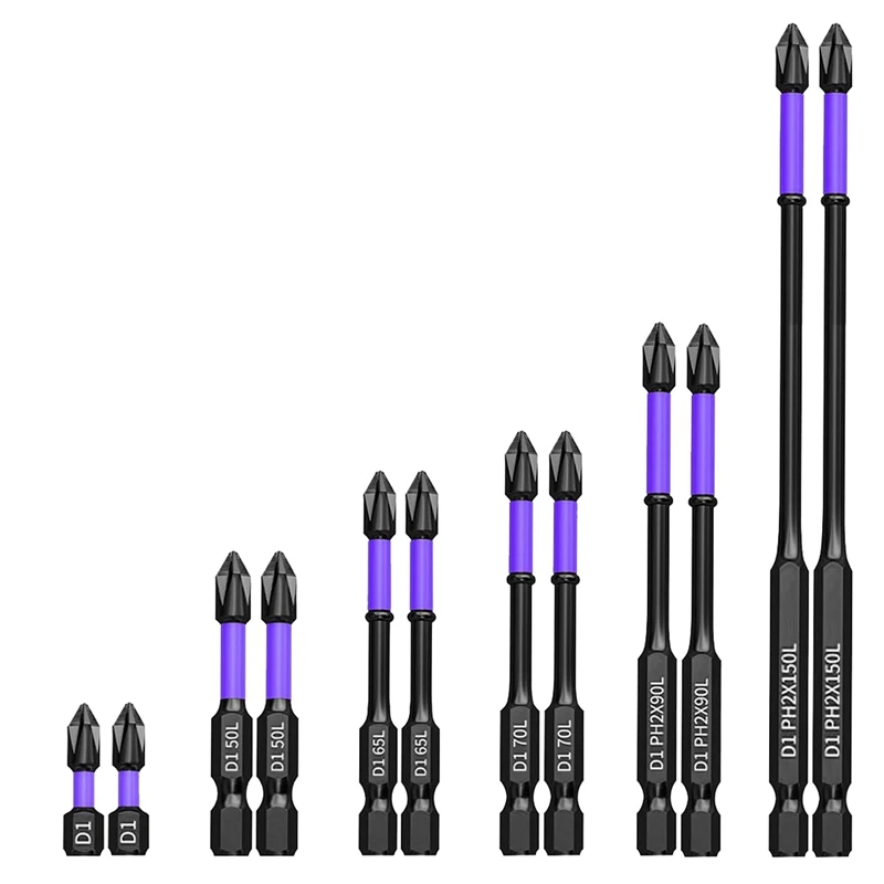 12Pcs Upgraded High Hardness And Strong Magnetic Drill Bit, Anti-Slip And Shock-Proof Bits With Screwdriver Bits