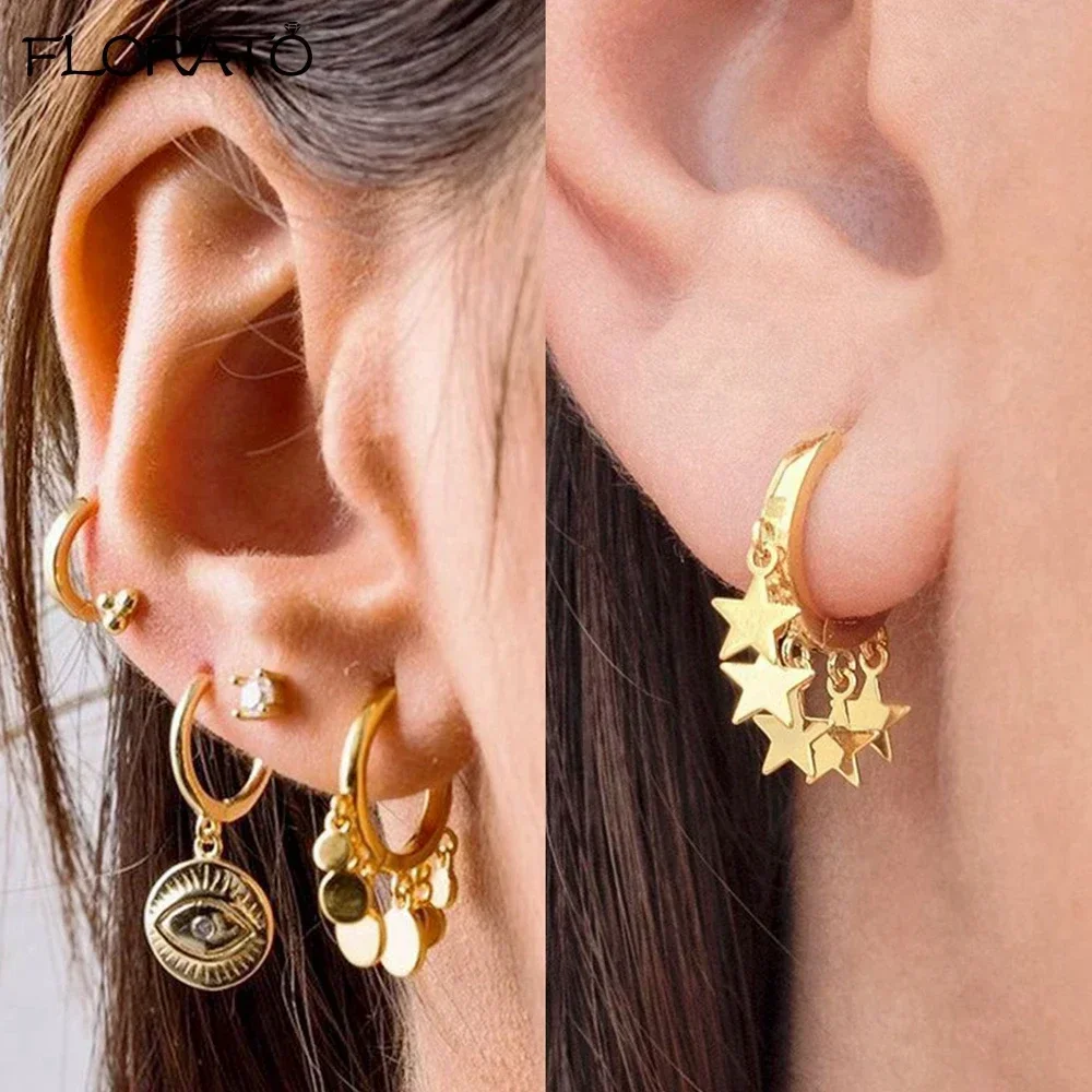 925 Silver Needle New Popular Design 18K Gold Earring Fashion Star/Spherical Tassel Drop Earring for Women Jewelry Weddings