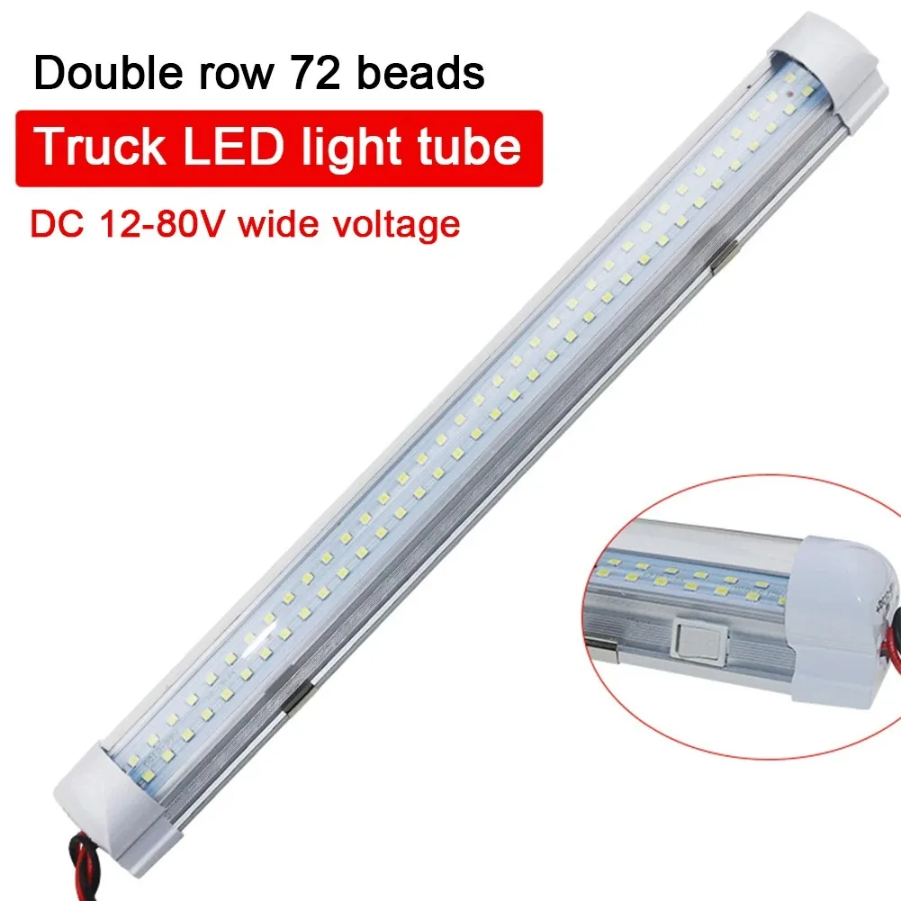 Car Interior Light Ultra Bright 72LED Strip Bar Lamp Van Bus Caravan On/Off Switch Car Trunk Lamp Led Luggage Compartment Light