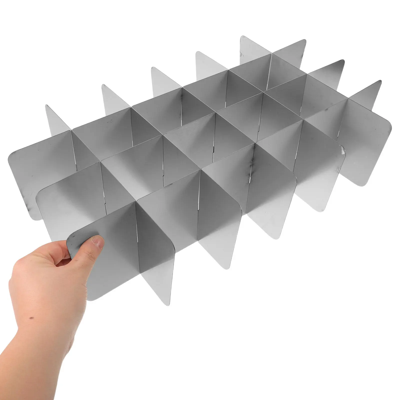 

1Set Hot Pot Dividing Plate Stainless Grid Compartments 29x49x12cm Food Divider Tray Oden Partition Divided Plate