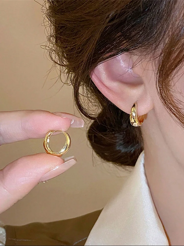 Orecchini a cerchio classici da 16 mm in argento sterling 925 per le donne, fidanzamento, matrimonio, moda, gioielleria raffinata di alta qualità