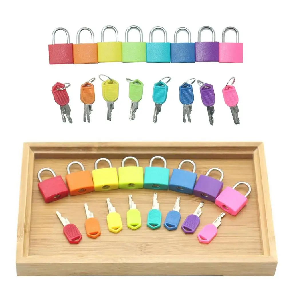 Jeu de serrures de jeux assortis, 8 pièces, jeu de serrures et de clés, jouets de couleur