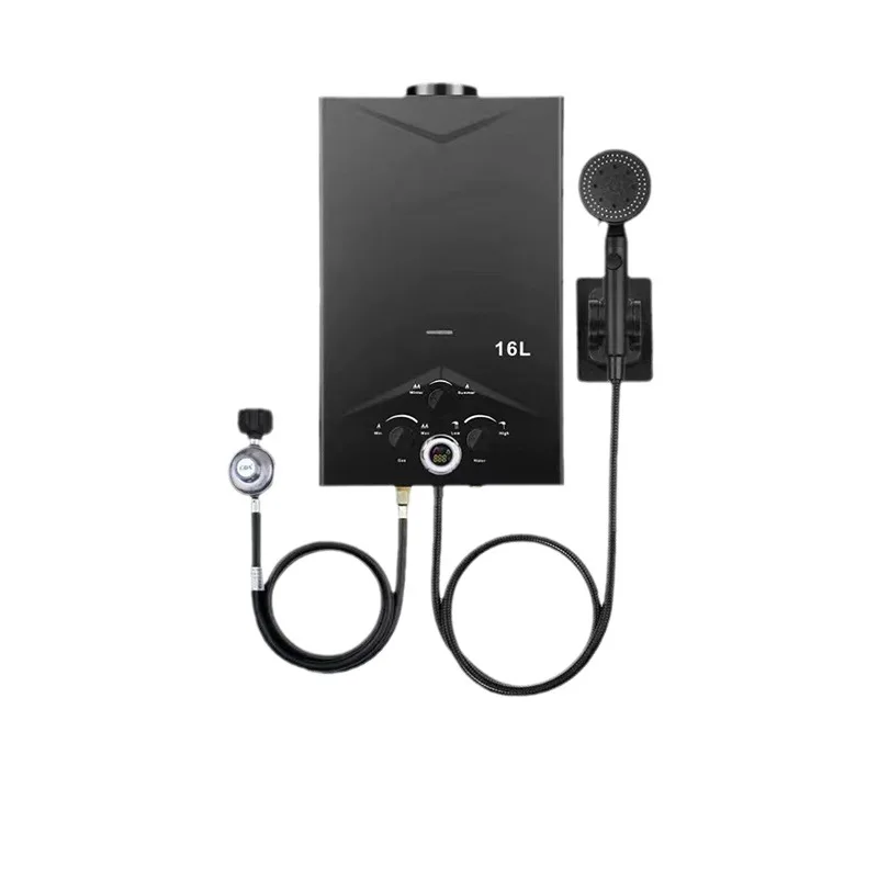 

16л уличный портативный газовый водонагреватель мгновенный протоновый водонагреватель с цифровым дисплеем для кемпинга на колесах, кабины для лодок