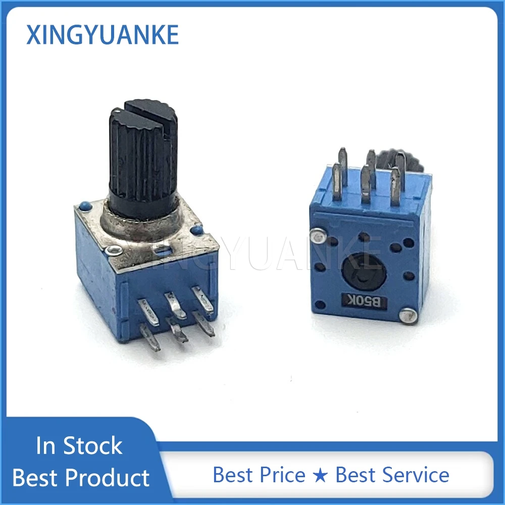 5PCS RK097 Doppio 6Pin B10K B20K B50K B100K B500K A20K A50K C50K C100K C500K Auto Amplificatore Audio Potenziometro Fiore Albero 10MM