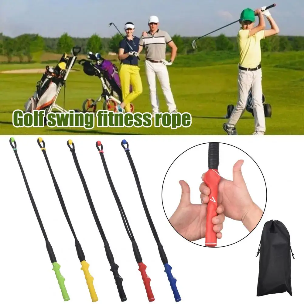 Golf Swing Training Rope Golf Swing Training Aid Rope Trainer Equipment Golf Exercise For Arm Strength Training With Storage Bag