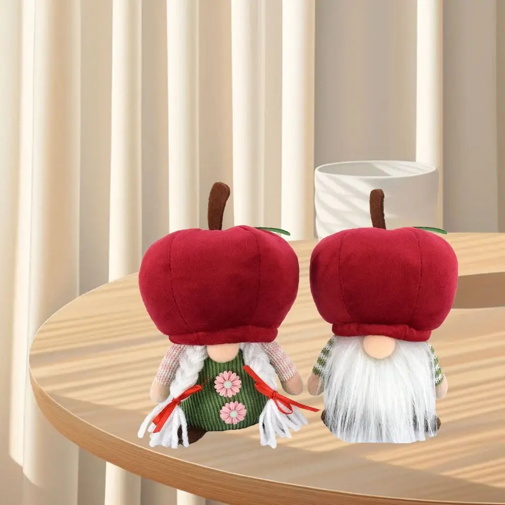Collezione soffice bambola senza volto rossa in cotone PP Rudolf bambola nana frutta cartone animato gnomi comodi giocattoli di peluche regalo di compleanno per bambini