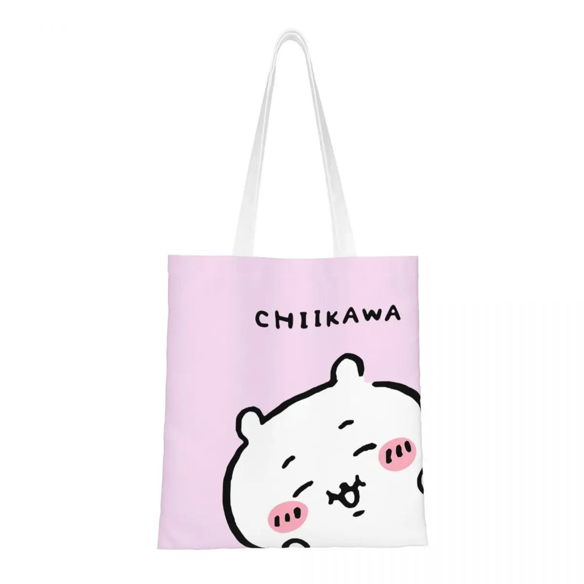 Peek A Boo Chiikawa Hachiware Usagi Canvas Tote Handbag Shoulder Bags Large Capacity Shopping Bags for Unisex