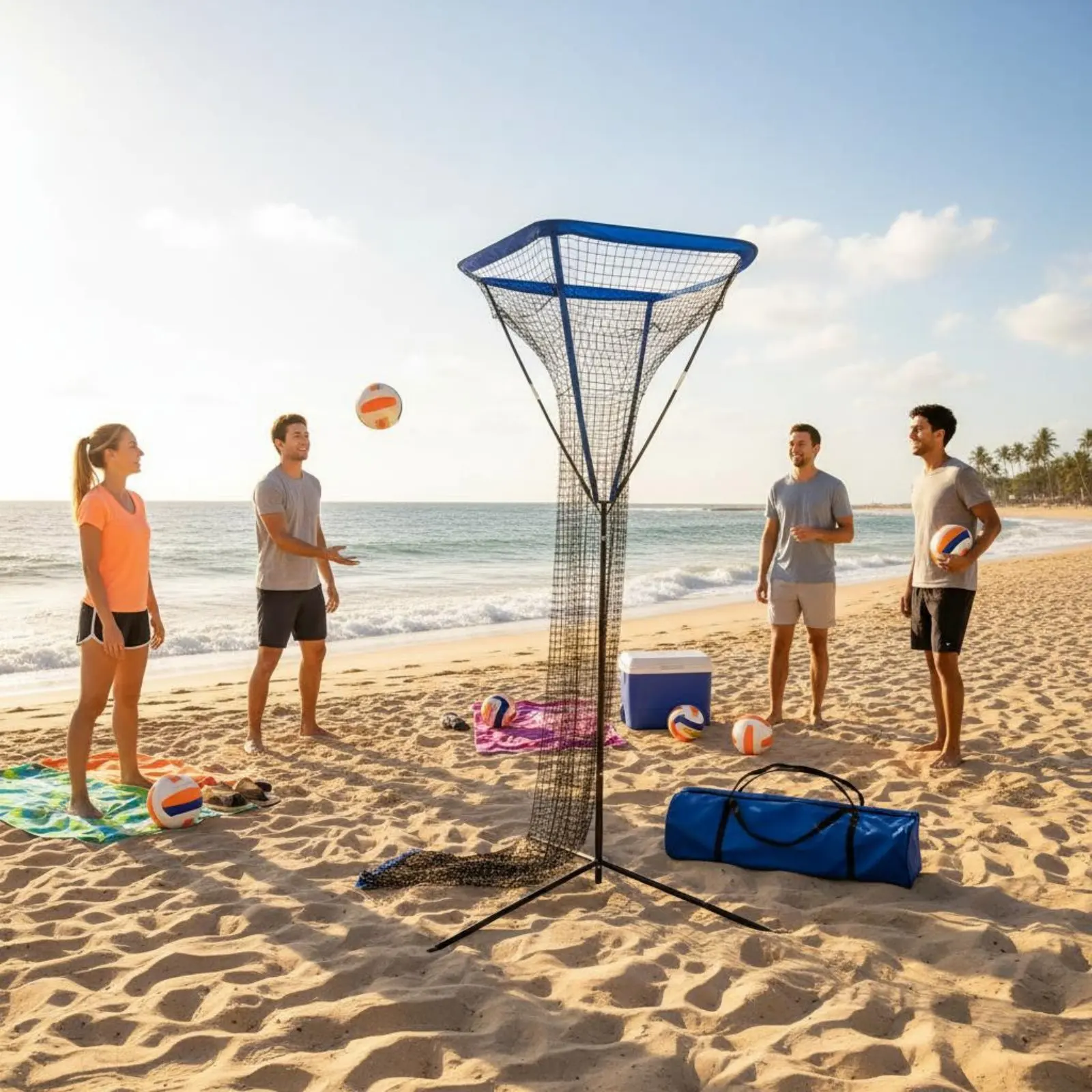 

Beach Volleyball Training Net Easy Storage Portable Volleyball Practice Net Sports Equipment Indoor Outdoor Use Heavy Duty