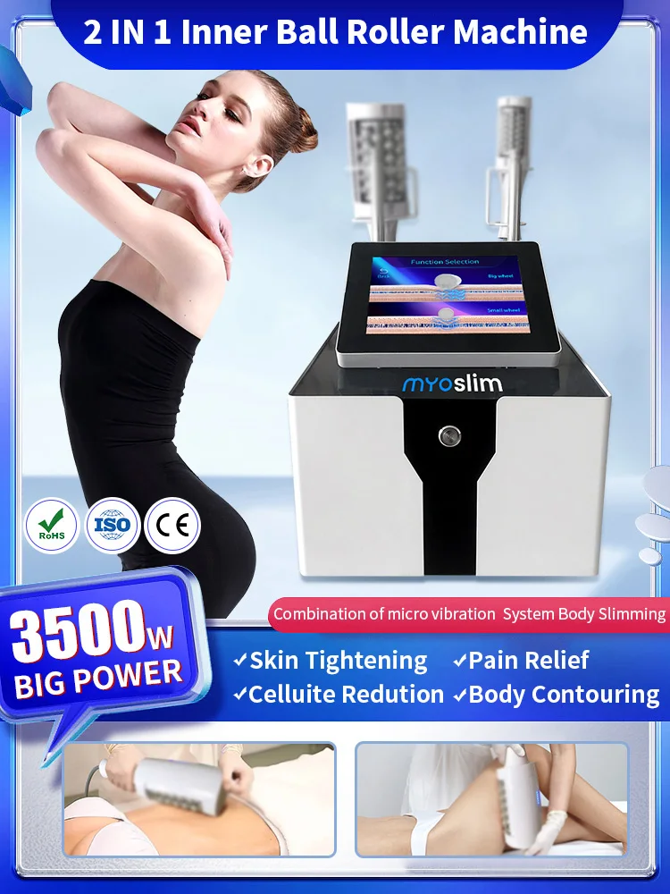 

Powerful Inner Ball Roller Machine Body Massage RF Fat Burning Lymphatic Drainage Instrument for Tight Body Lines Beauty Salon