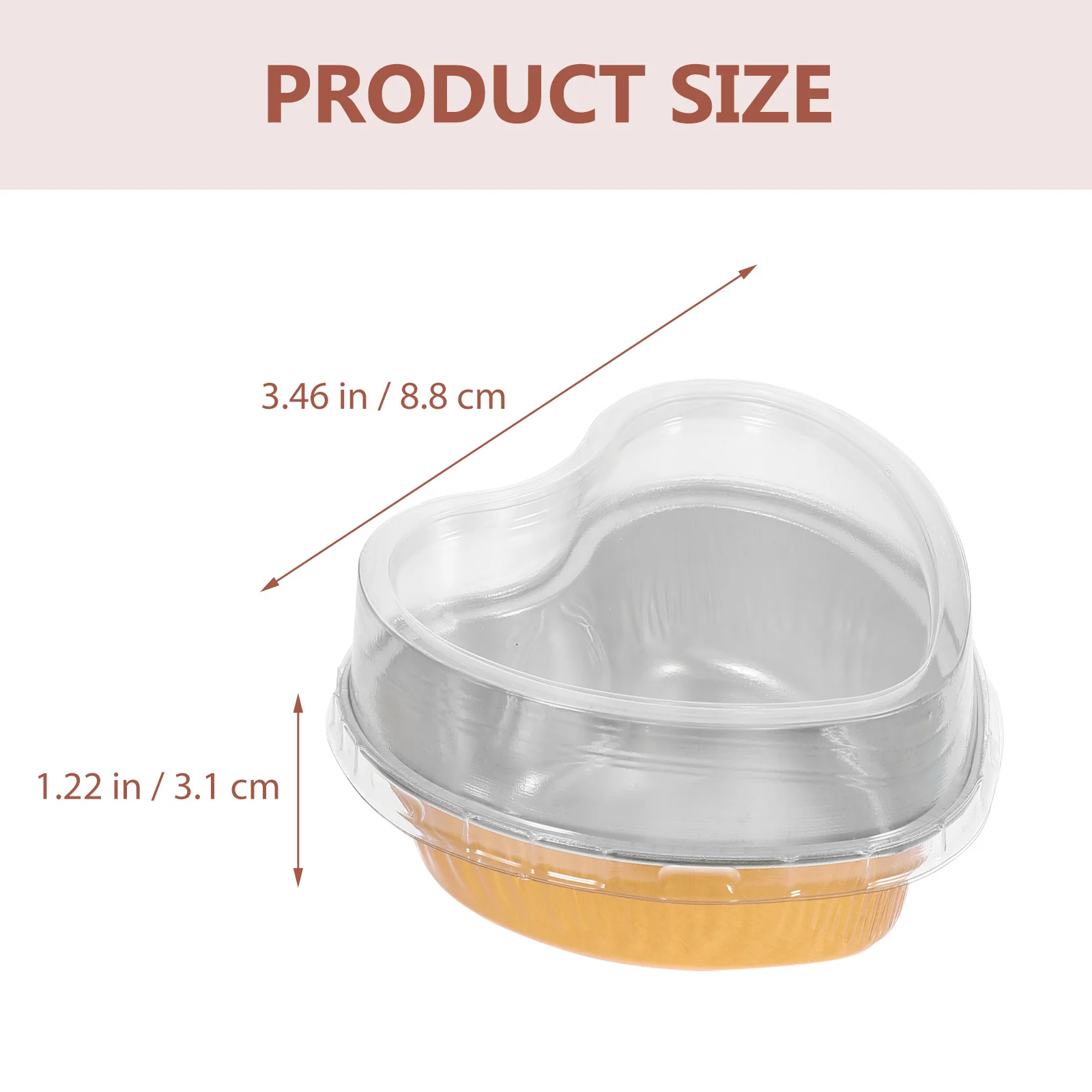 10 Pcs Heart-Shaped Aluminum Foil Box Cake Mold Decorative Pan Mini Baking Cups Bakeware Cupcake Covered Design Pans