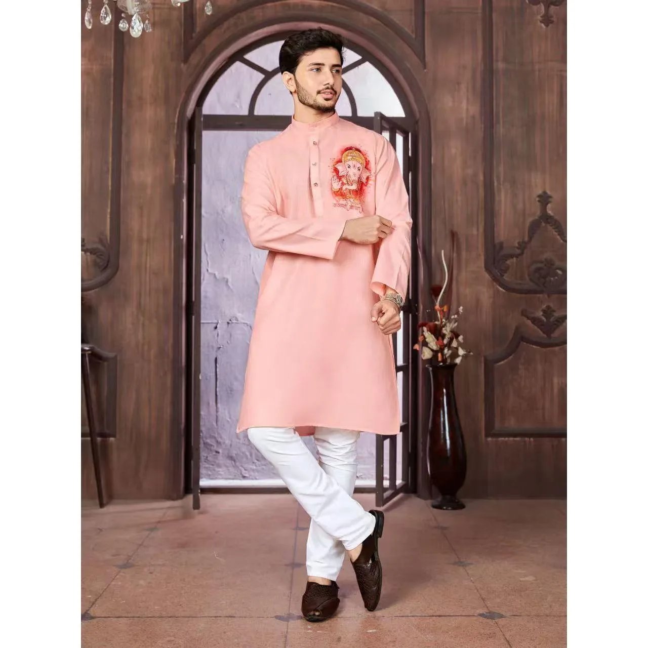 قمصان رجالية إسلامية على الطراز العرقي على الطراز الوطني بياقة واقفة قمصان غير رسمية ضيقة غير منتظمة بحاشية للرجال المغرب دبي #4