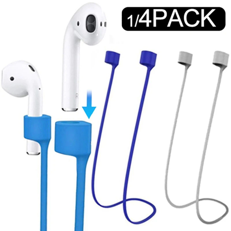 4-1Pcs Silicone Anti-Lost Straps for AirPods2 3 Wireless Headphone Earbuds Strap Neck Strap Cord Universal Headphone Neck String