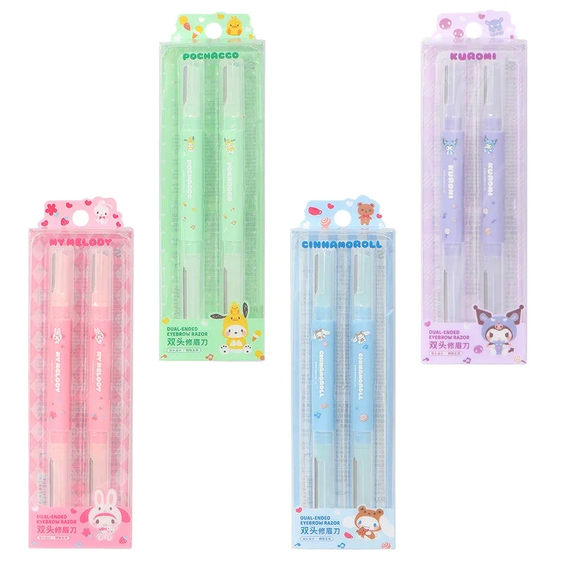 

Sanrioed Cinnamoroll Pochacco My Melody Kawaii Cartoon Kawaii Eyebrow Trimmer Anime Cute Portable Women Face Razor Makeup Tools